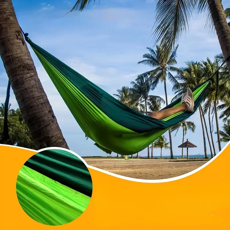 Portable Camping Hammock - Lightweight Parachute Nylon Swing for Backpacking and Travel