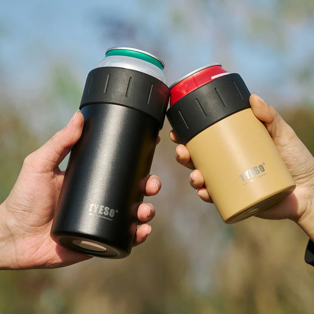 Insulated Can and Bottle Cooler - Stainless Steel Double Wall Drink Holder, 350ml and 520ml