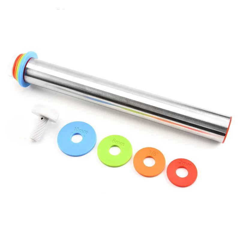 Adjustable Rolling Pin - 43cm Stainless Steel Baking Pin for Pastry and Dough