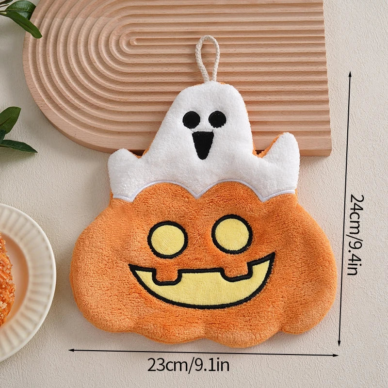 Cartoon Cat Hand Towel - Absorbent Coral Fleece Towel with Hanging Loop