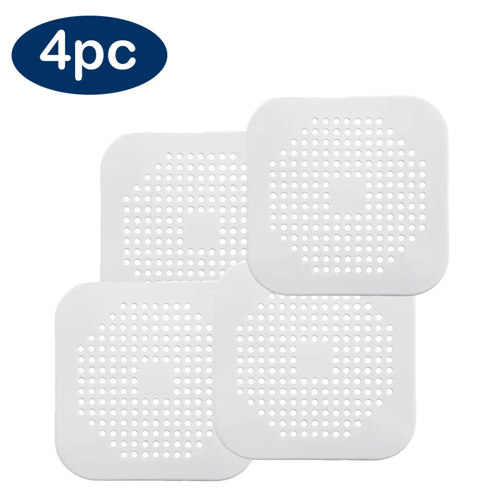 Silicone Shower Drain Hair Catcher - Flat Strainer Cover for Bath, Shower and Kitchen Sink