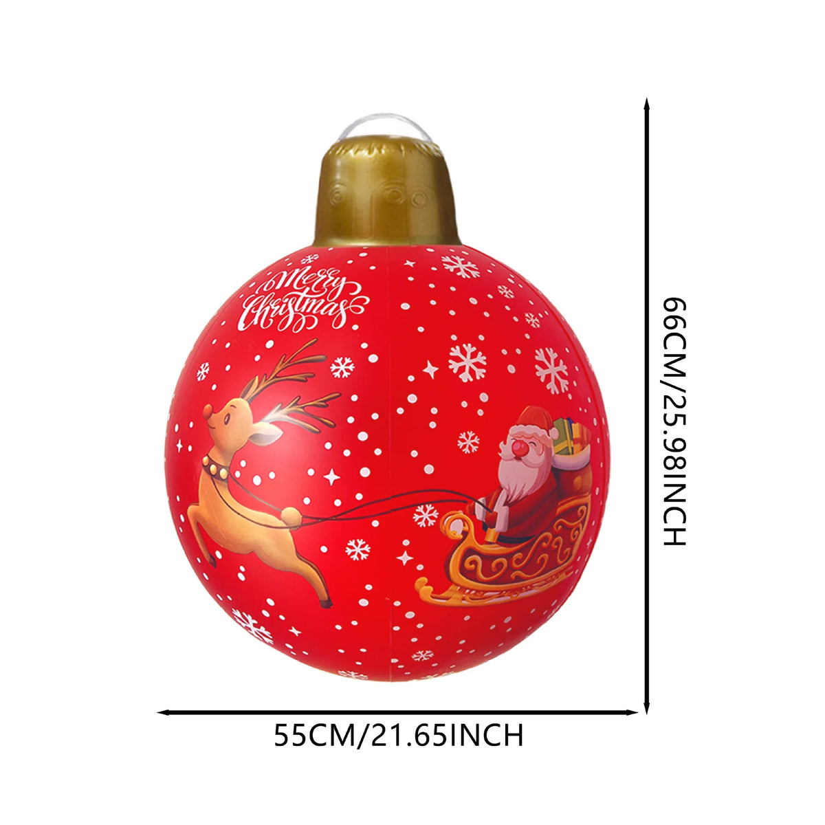 Inflatable Christmas Ball - 40cm PVC Outdoor Bauble for Gardens and Trees