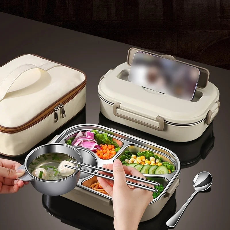 Stainless Steel Insulated Lunch Box - 1000ml, 1500ml & 2000ml Sizes