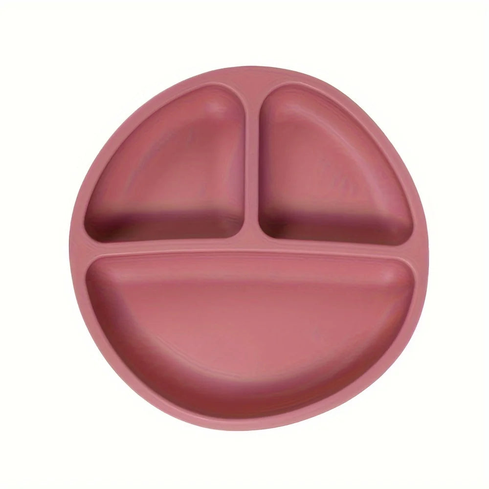 Silicone Suction Plate with Lid - Divided Baby Weaning Dinner Plate