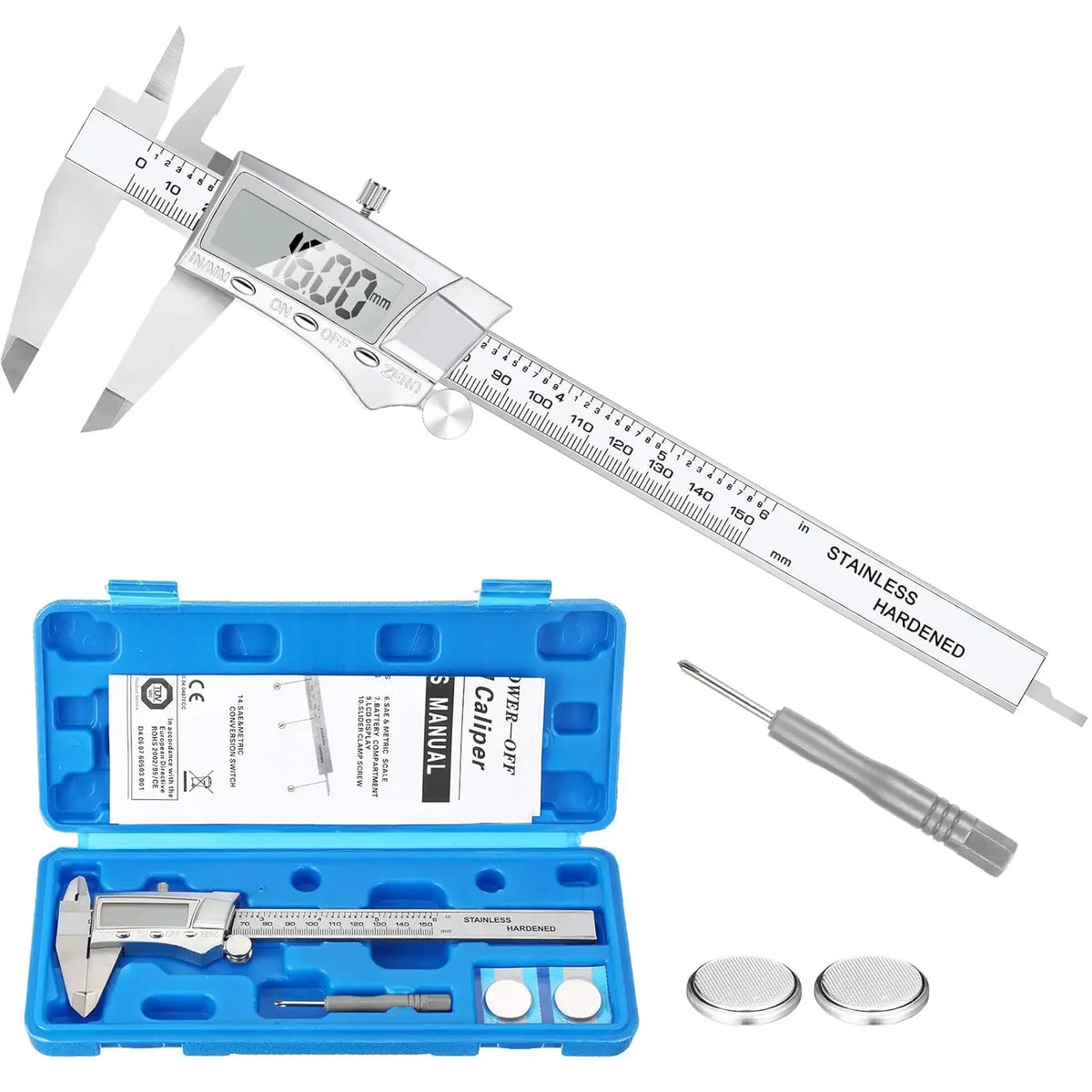 Digital Caliper 100mm & 150mm - LCD Measuring Tool with Inch and Millimetre Switch