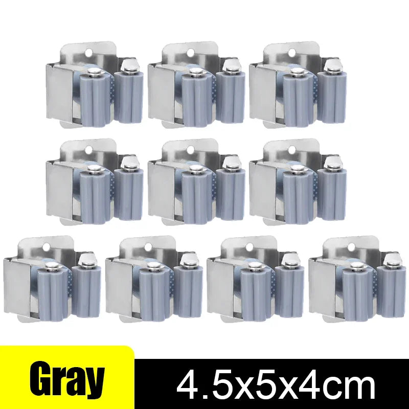 Wall Mounted Mop and Broom Holder Clips - Stainless Steel Hanging Storage Racks