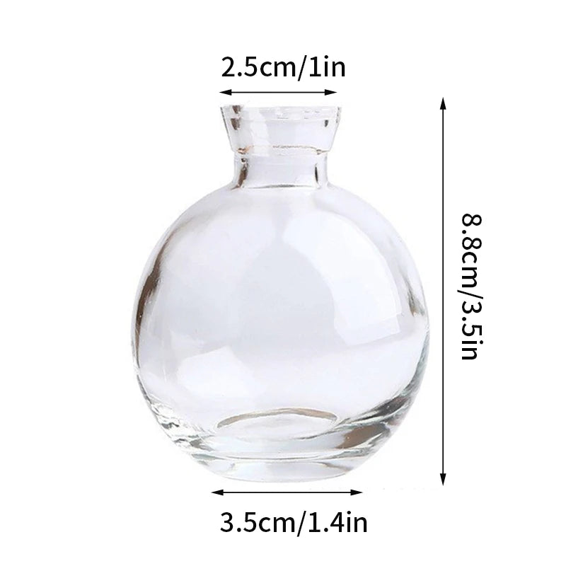 Retro Glass Vase - Thick Glass Bud Vase for Hydroponics and Table Decor
