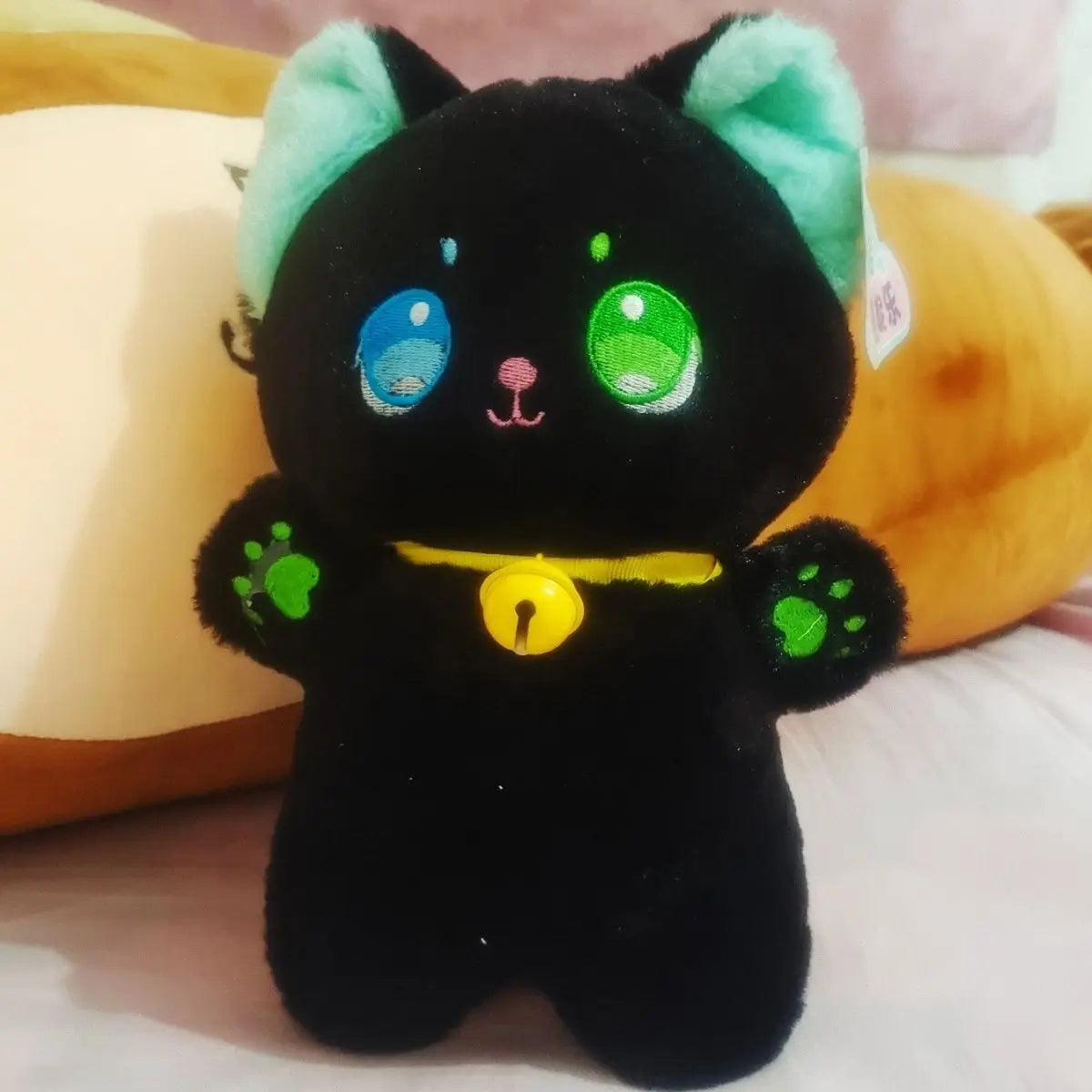 Cat Plush Toy - 25cm Soft Black or White Cuddly Toy for Kids