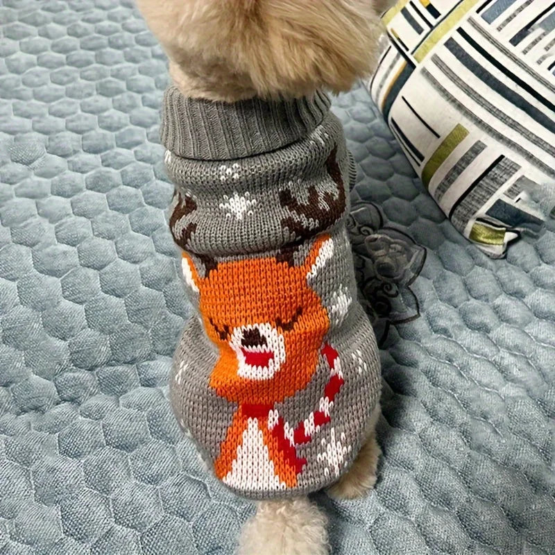 Christmas Pet Sweater - Knitted Wool Jumper for Dogs and Cats, Sizes S to XXL