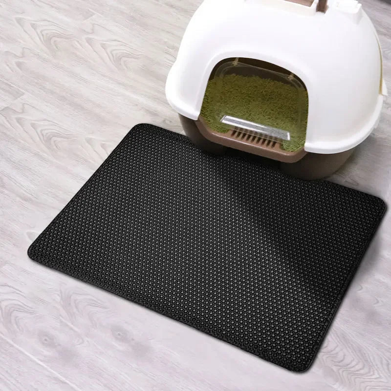 Double Layer Cat Litter Mat - Waterproof Non-Slip Trapping Mat, Washable
