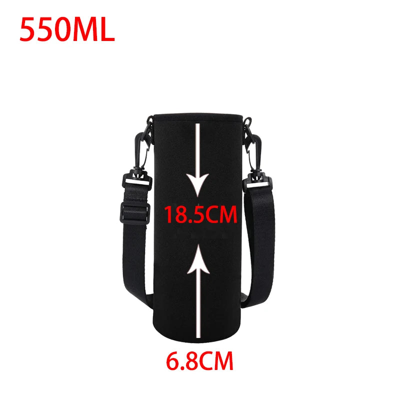Neoprene Water Bottle Sleeve with Strap - Insulated Bottle Holder Pouch