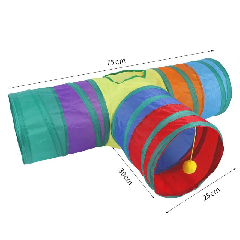 Foldable Cat Tunnel - Collapsible Pop-Up Play Tube for Kittens, Cats and Small Pets