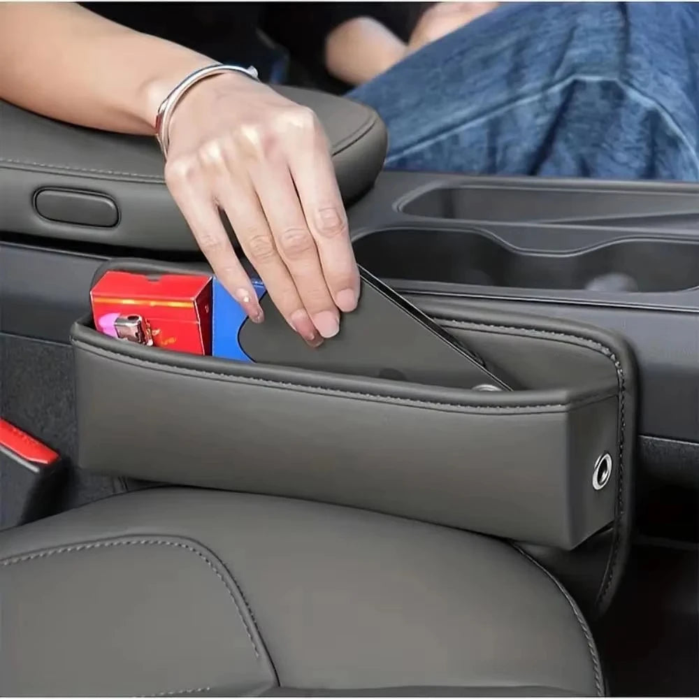 Leather Car Seat Gap Organiser - Console Crevice Filler and Side Storage Pocket