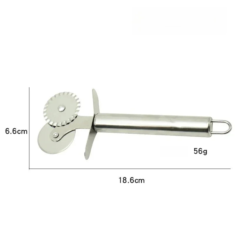 Stainless Steel Pizza Cutter Wheel - Non-Slip Dough, Pie & Waffle Slicer