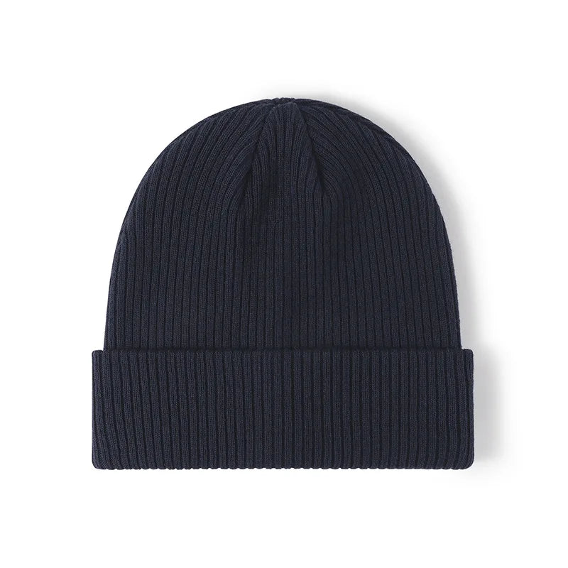 Cotton Beanie Cap - Knitted One-Size Casual Hat in Four Colours
