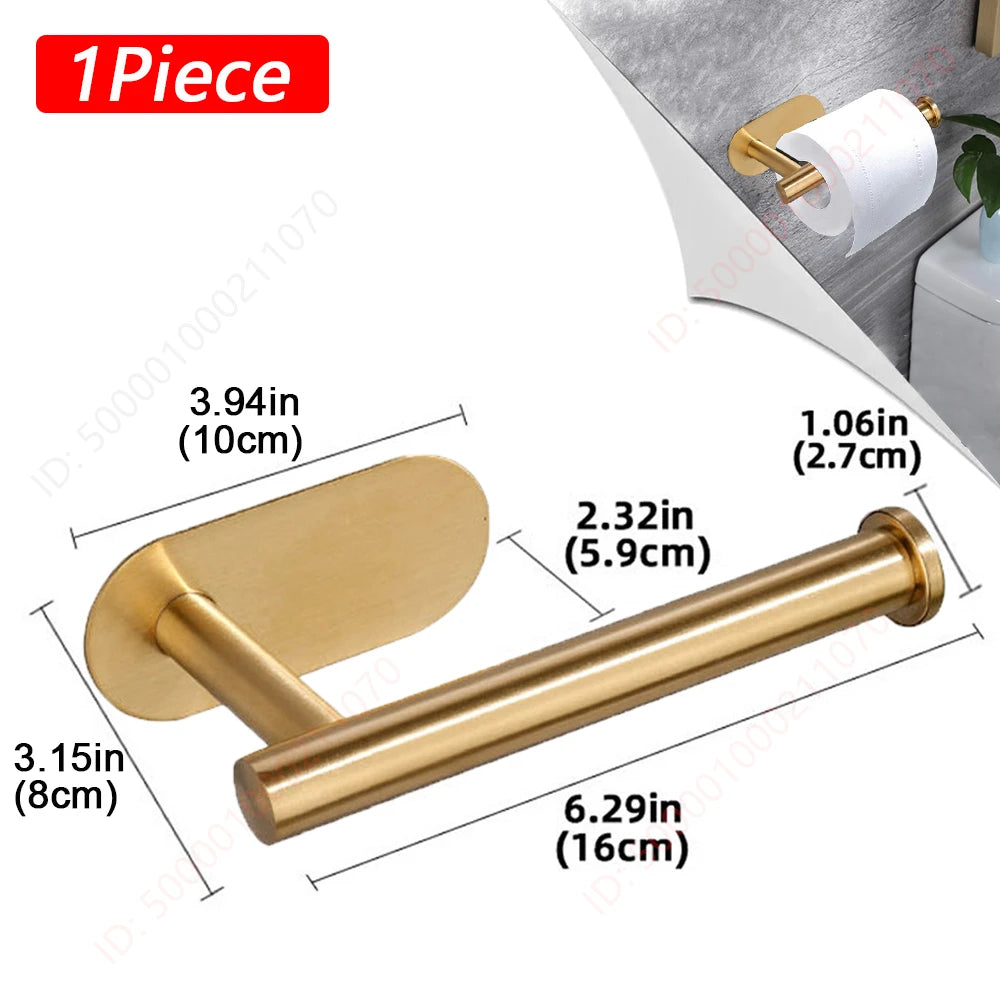Toilet Paper Rack - Black, Silver or Gold Holder in 1 and 2 Piece Packs