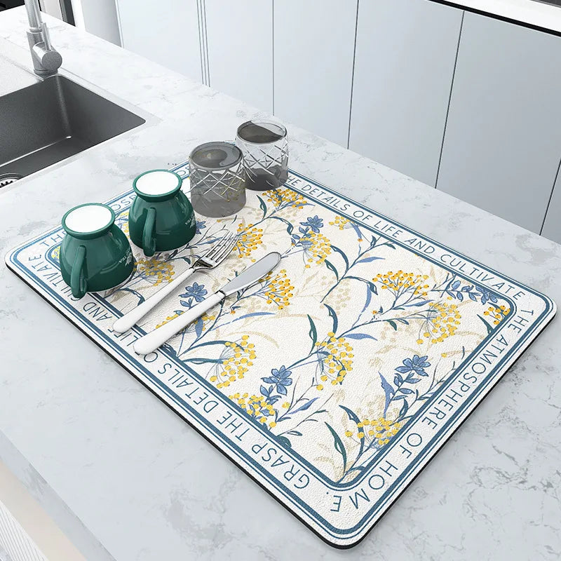 Kitchen Absorbent Mat - Super Absorbent Quick Dry Drying Pad in 4 Sizes