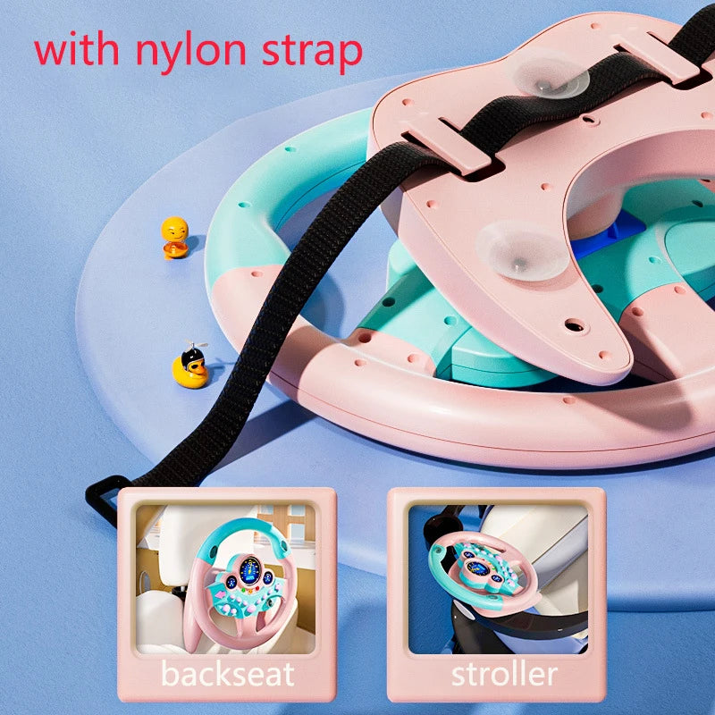Kids Steering Wheel Toy - Battery Powered Pretend Driving Play for Toddlers