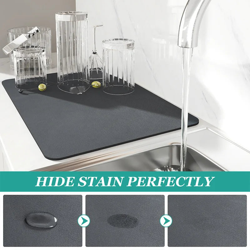 Kitchen Absorbent Mat - Super Absorbent Quick Dry Drying Pad in 4 Sizes