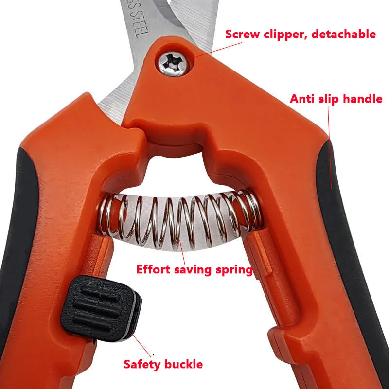 Pruning Shears 6.5 Inch - Stainless Steel Garden Scissors and Bonsai Hand Pruners