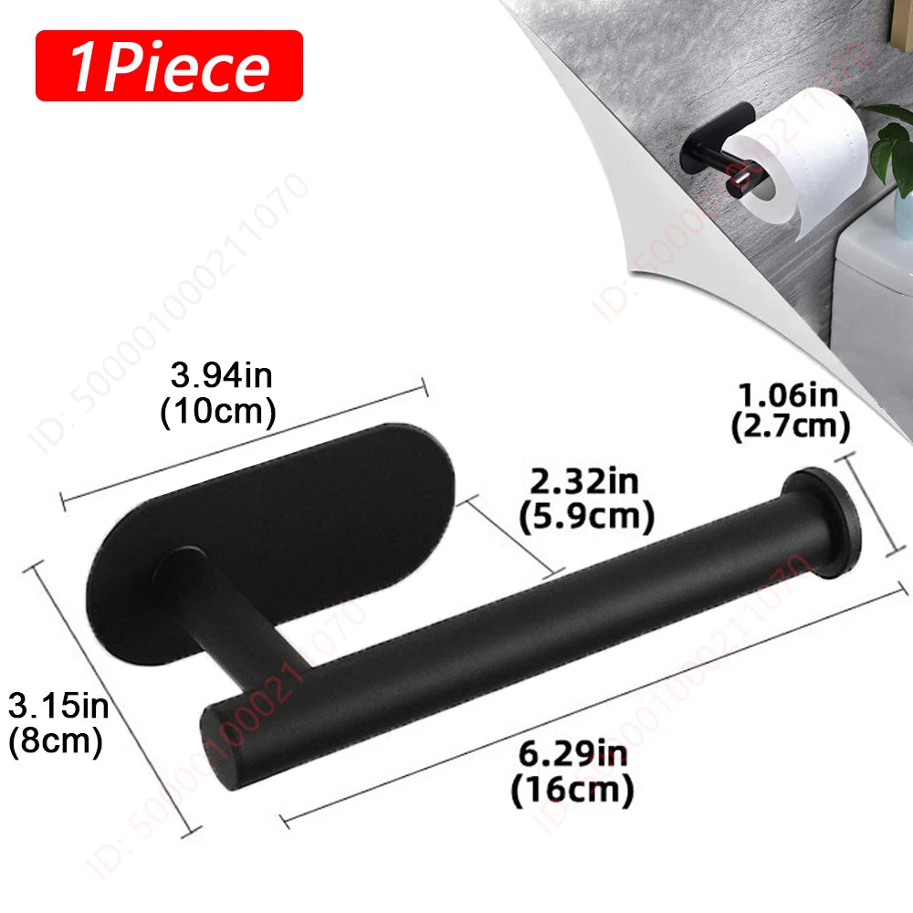 Toilet Paper Rack - Black, Silver or Gold Holder in 1 and 2 Piece Packs