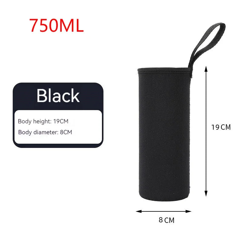 Neoprene Water Bottle Sleeve with Strap - Insulated Bottle Holder Pouch