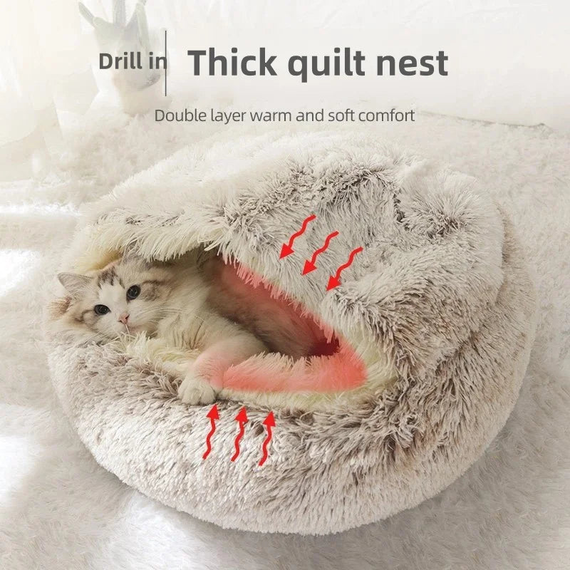 Plush Pet Bed - Soft Warm Bed for Cats and Small Dogs in 40, 50 and 60cm