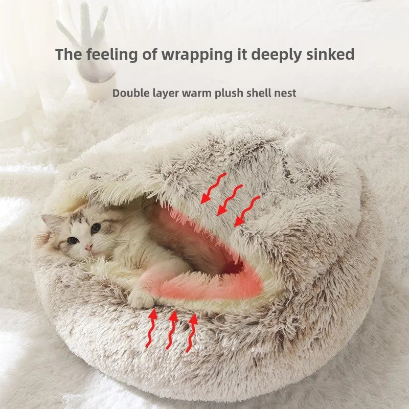 Plush Pet Bed - Soft Warm Bed for Cats and Small Dogs in 40, 50 and 60cm