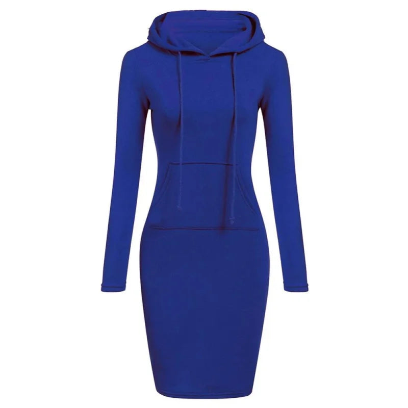 Hooded Dress for Women - Autumn Hoodie Dress in Four Colours, Sizes S-XXL
