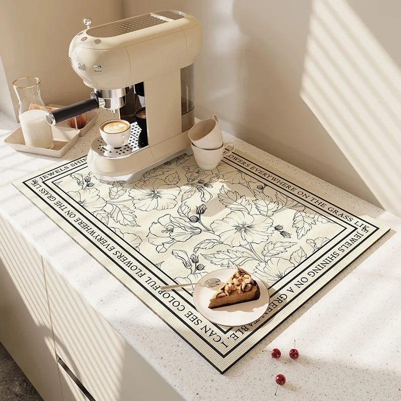 Kitchen Absorbent Mat - Super Absorbent Quick Dry Drying Pad in 4 Sizes