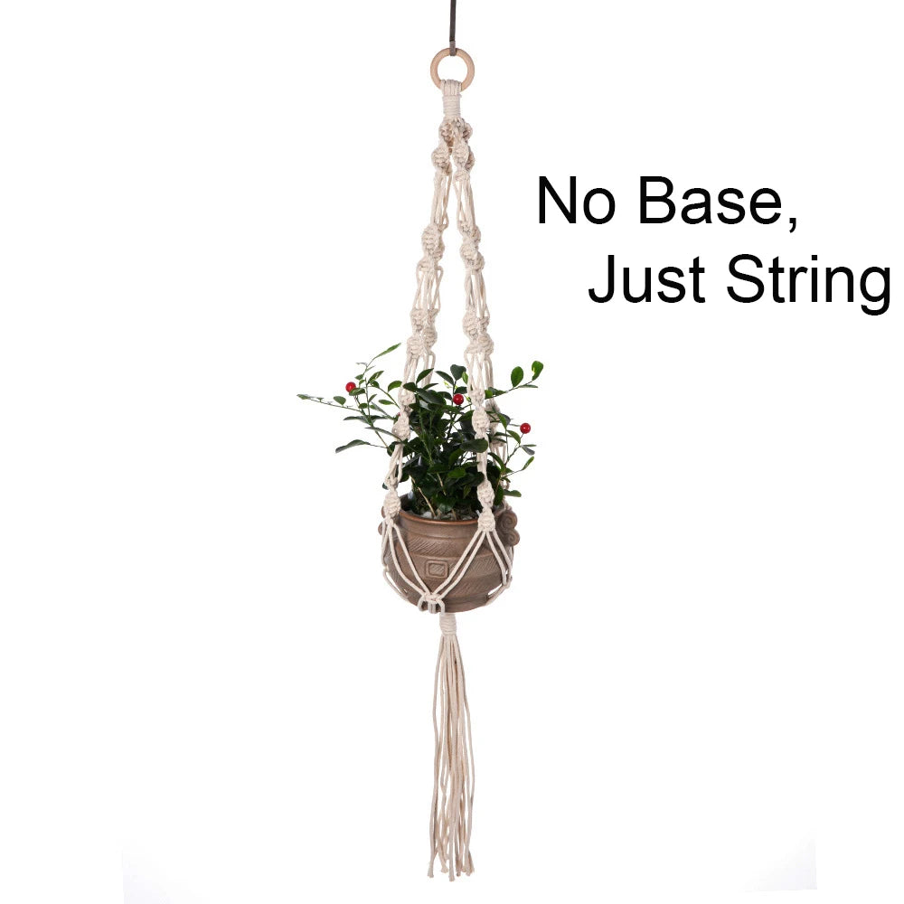 Macrame Plant Hanger - Woven Cotton Rope Planter Holder in 14 Boho Styles