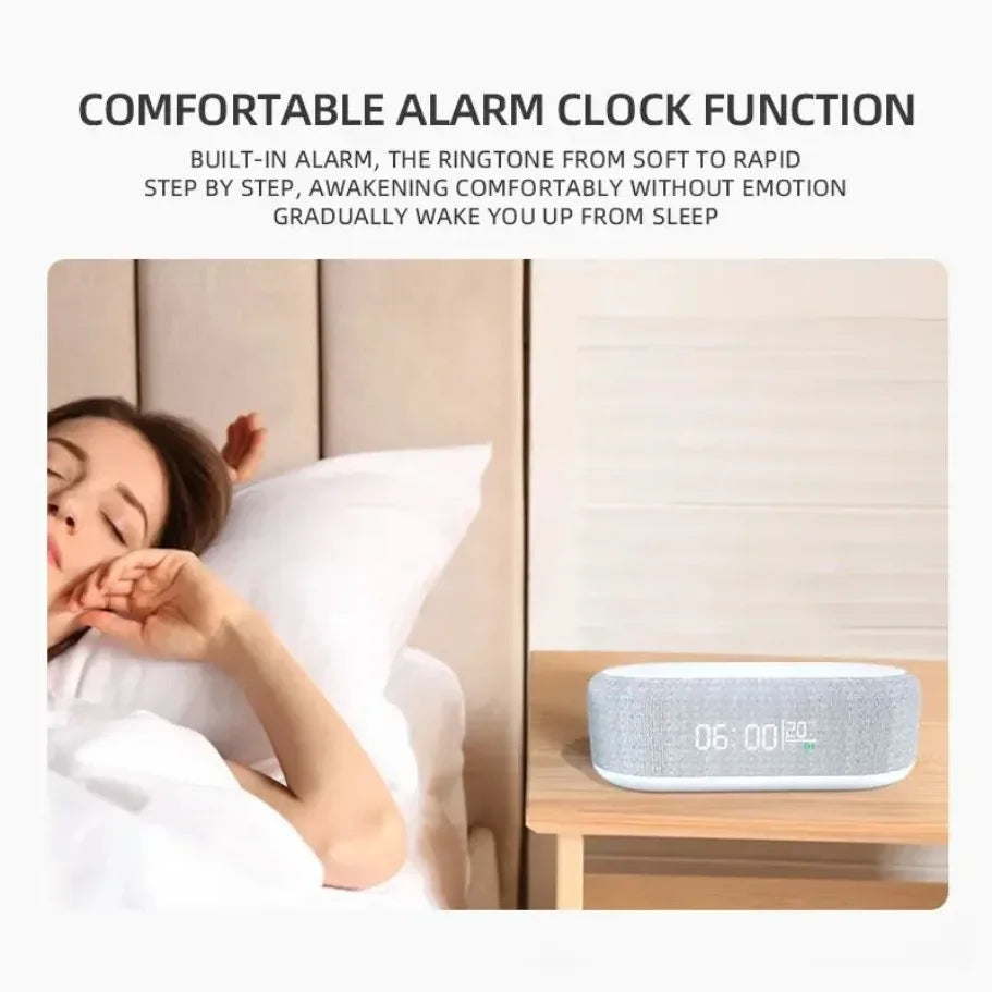Alarm Clock Wireless Charger - Bedside Fast Charging Dock for iPhone