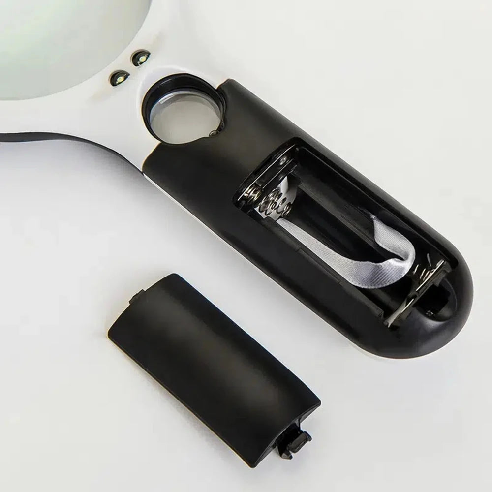 Handheld Magnifying Glass - LED Glass Lens Magnifier for Reading and Loupe Work