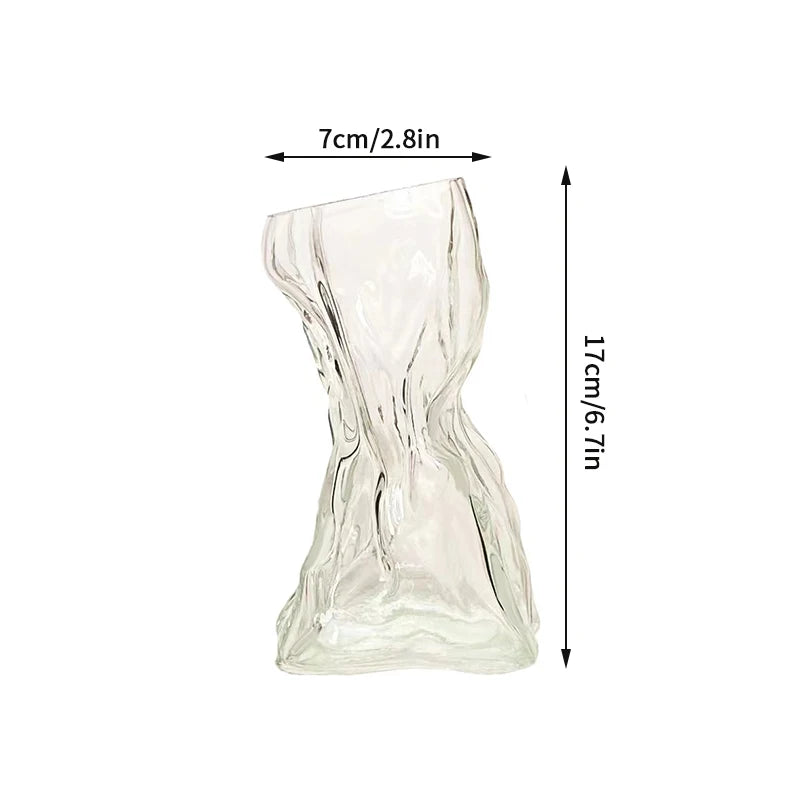 Retro Glass Vase - Thick Glass Bud Vase for Hydroponics and Table Decor