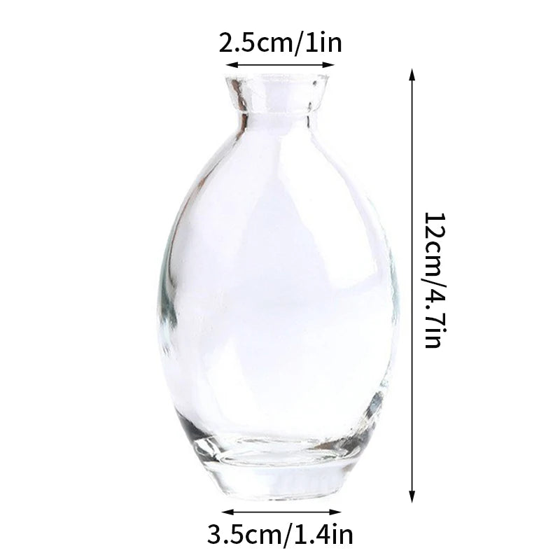 Retro Glass Vase - Thick Glass Bud Vase for Hydroponics and Table Decor
