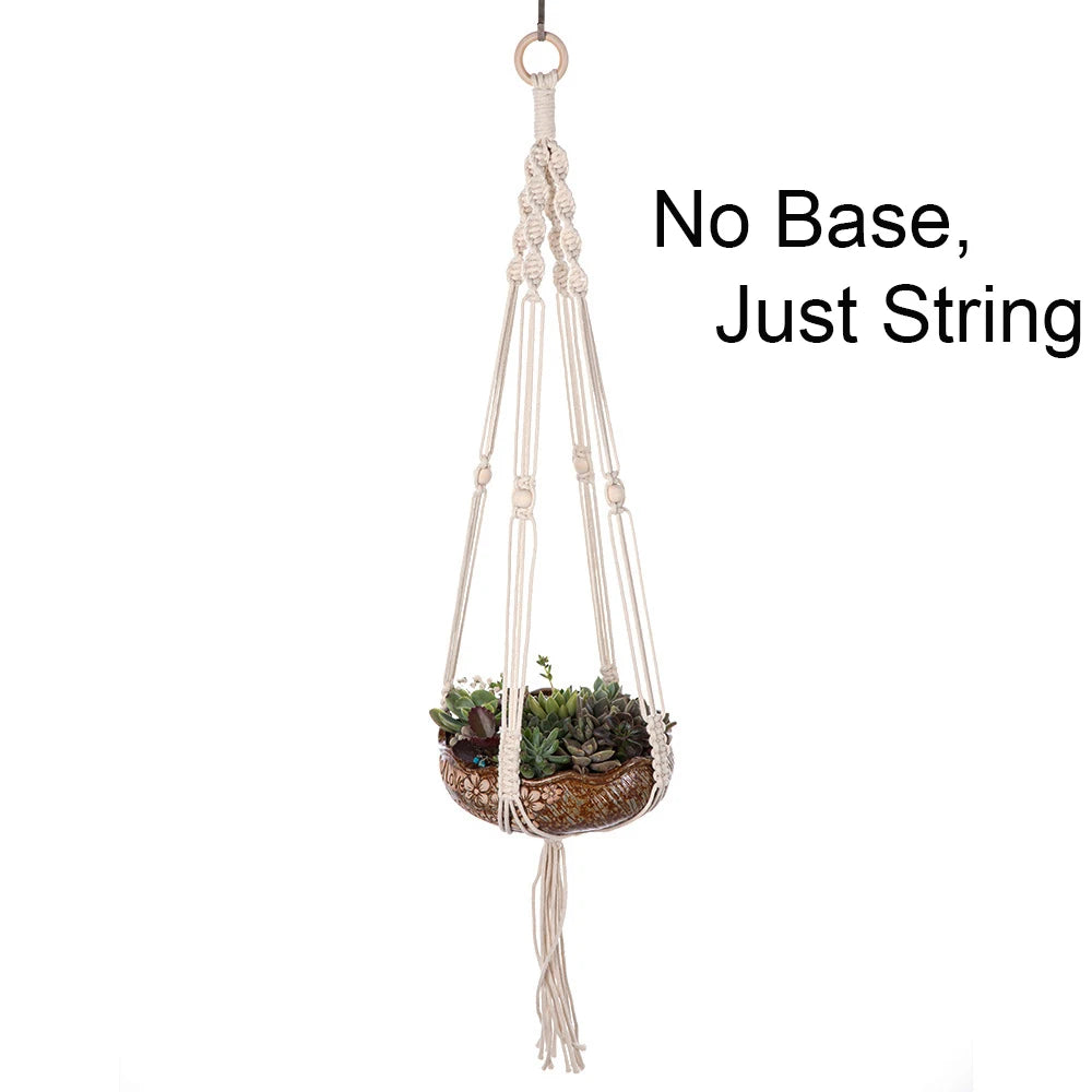 Macrame Plant Hanger - Woven Cotton Rope Planter Holder in 14 Boho Styles