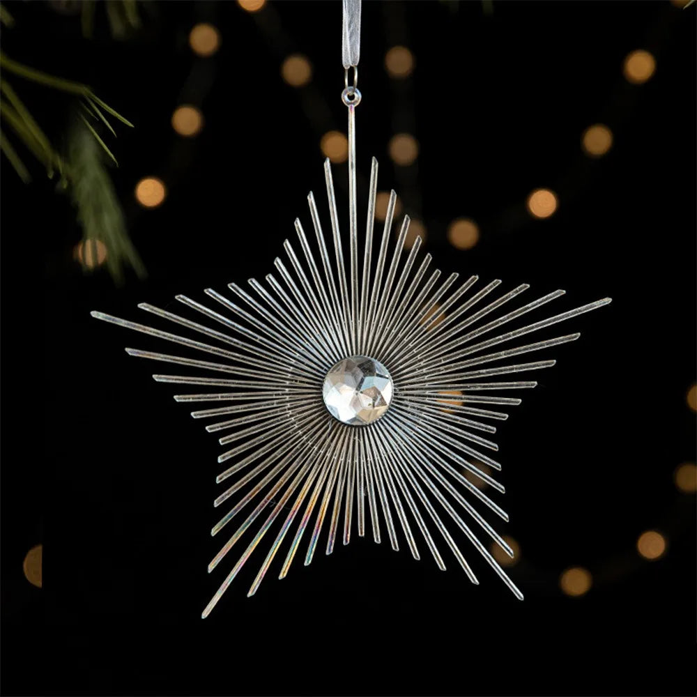 Christmas Hanging Decorations - Clear Acrylic Tree Ornaments in 10 Shapes