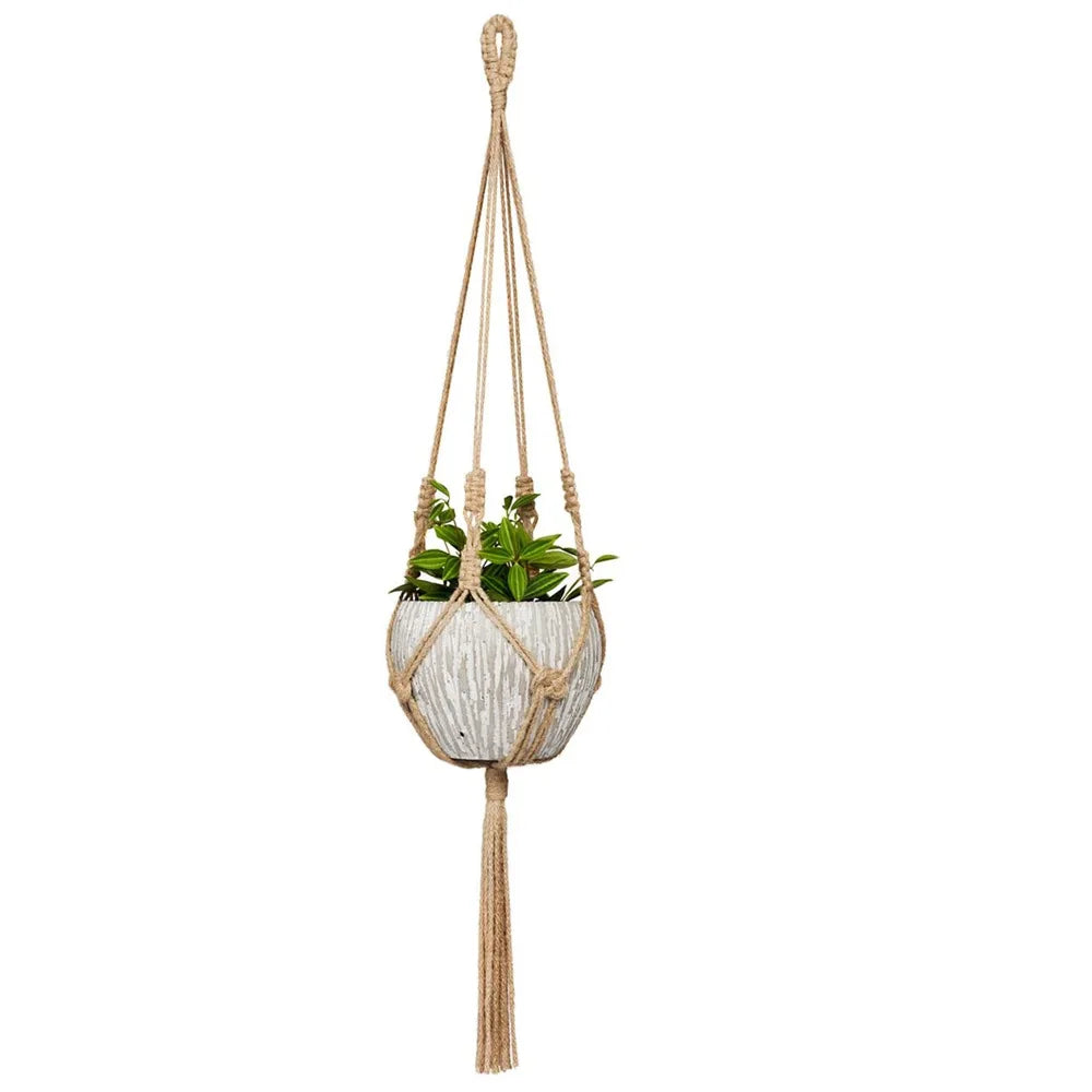 Macrame Plant Hanger - Woven Cotton Rope Planter Holder in 14 Boho Styles