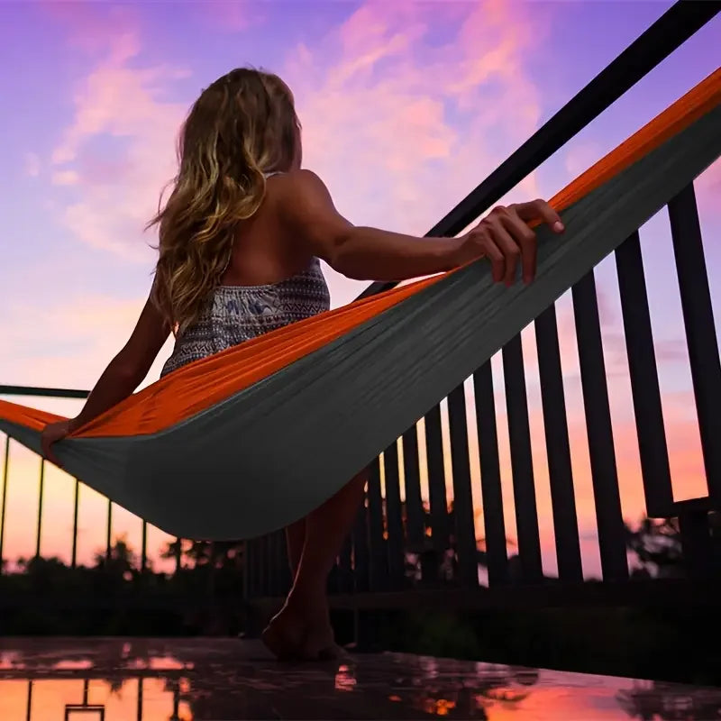 Portable Camping Hammock - Lightweight Parachute Nylon Swing for Backpacking and Travel