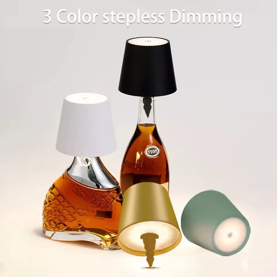 Wireless Bottle Table Lamp - Rechargeable Bar Light for Wine Bottles