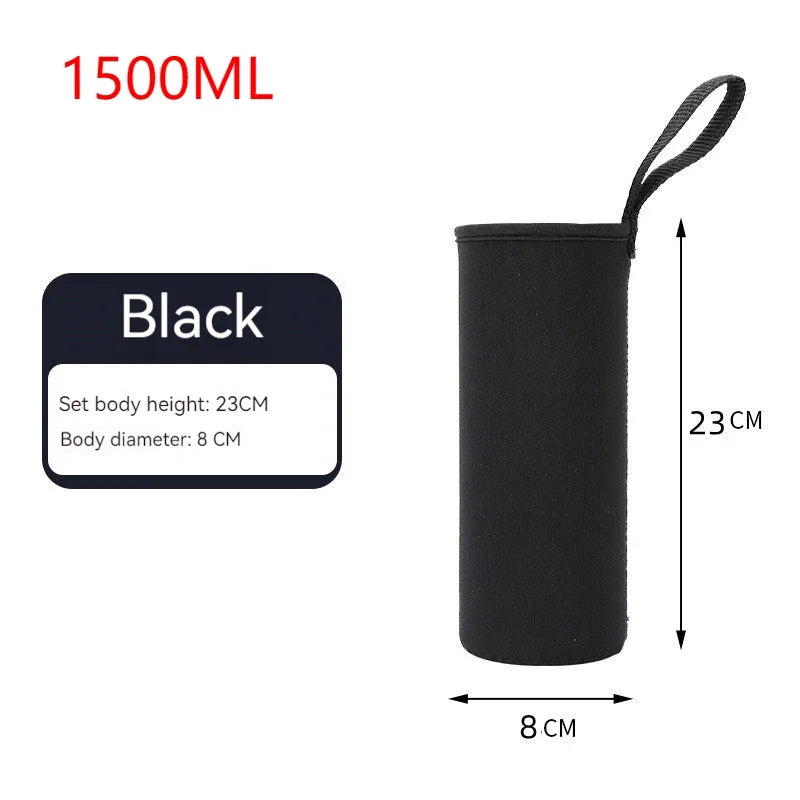 Neoprene Water Bottle Sleeve with Strap - Insulated Bottle Holder Pouch