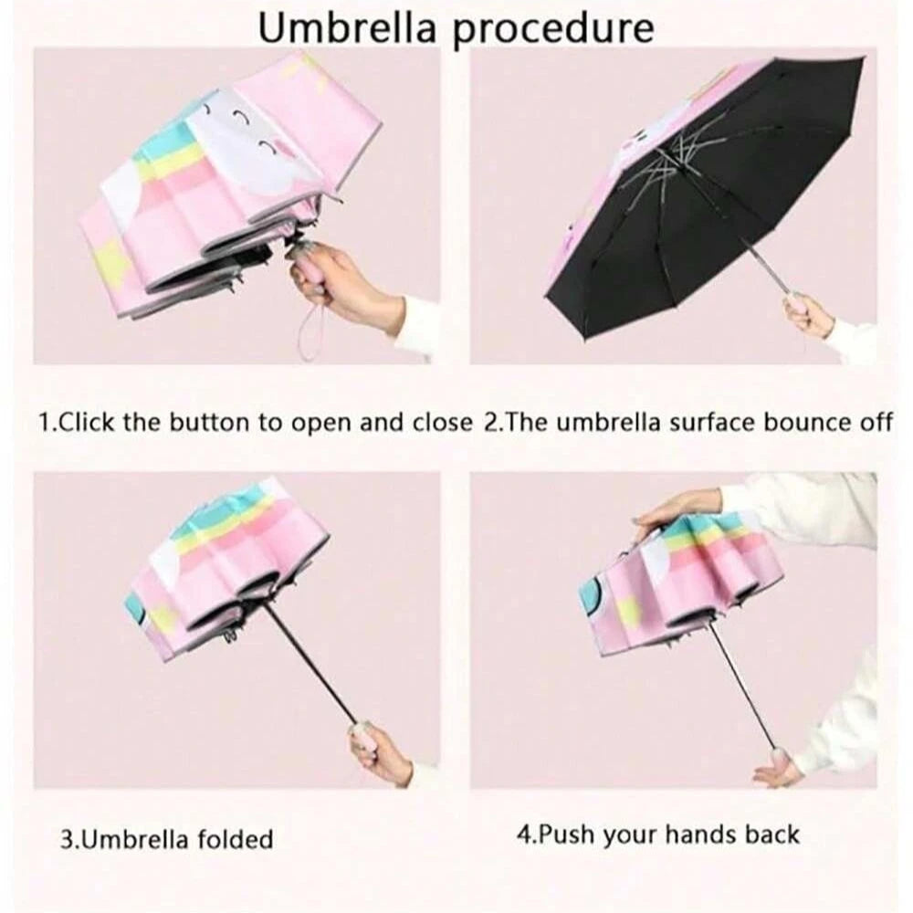 Unicorn Kids Umbrella - Lightweight 8K Aluminium Frame for Boys and Girls