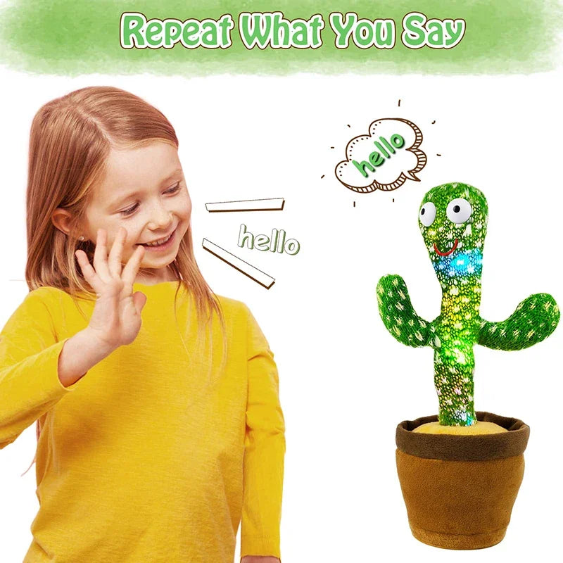 Dancing Cactus Plush Toy - 35cm USB Singing and Repeating Toy for Kids