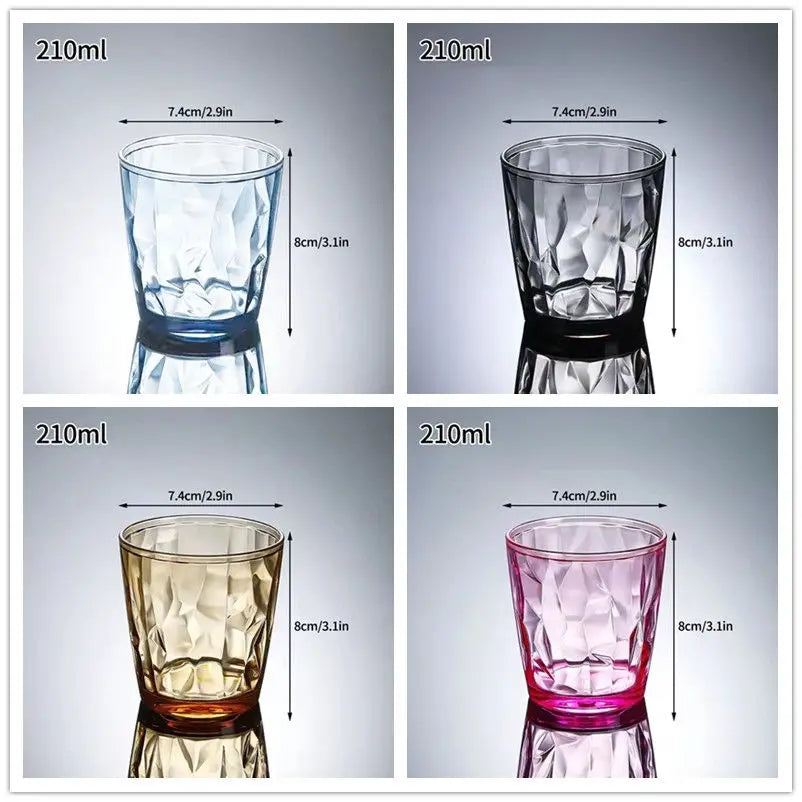 Unbreakable Acrylic Wine Glasses - Reusable 210ml and 310ml Cups for Parties