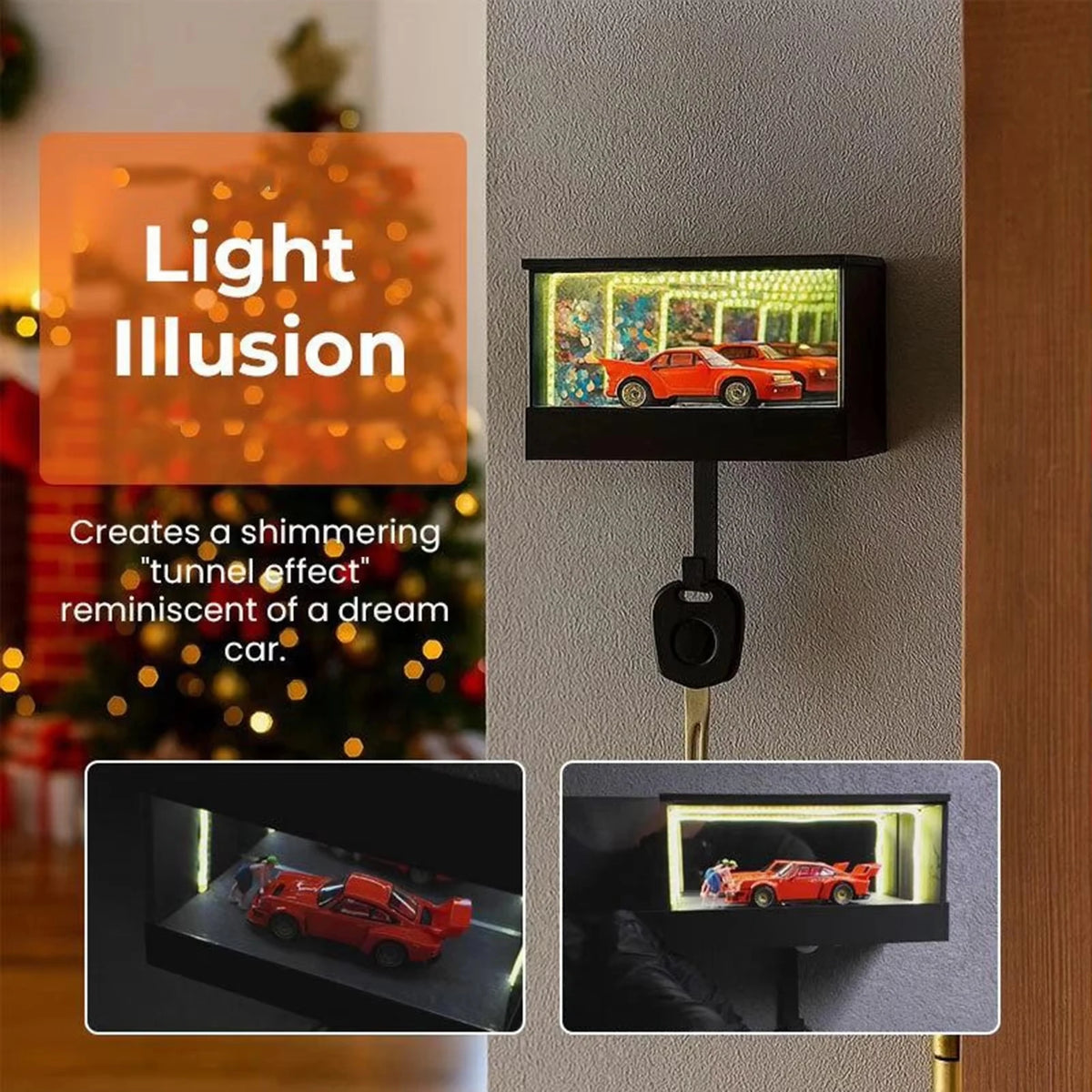 LED Key Holder - Lit Entryway Key Rack for Home, Garage and Office