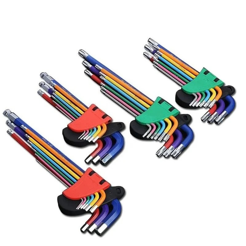 Allen Key Set 9 Piece - Long Arm Hex Key Wrench Kit 1.5mm to 10mm for Bike and Furniture Repair