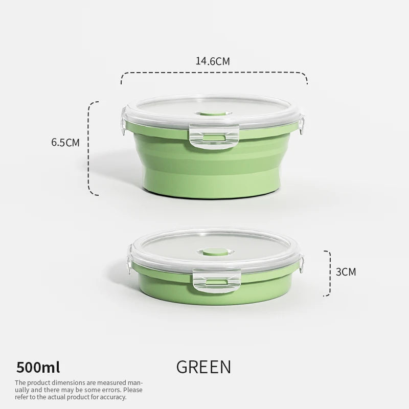 Collapsible Silicone Food Storage Containers - Leakproof Lunch Bowls for Meal Prep