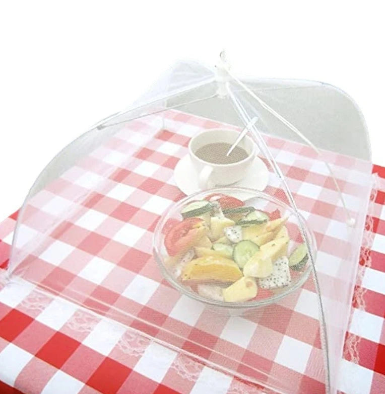 Foldable Mesh Food Cover - Pop-Up Fly & Mosquito Net Tent for Outdoor Dining