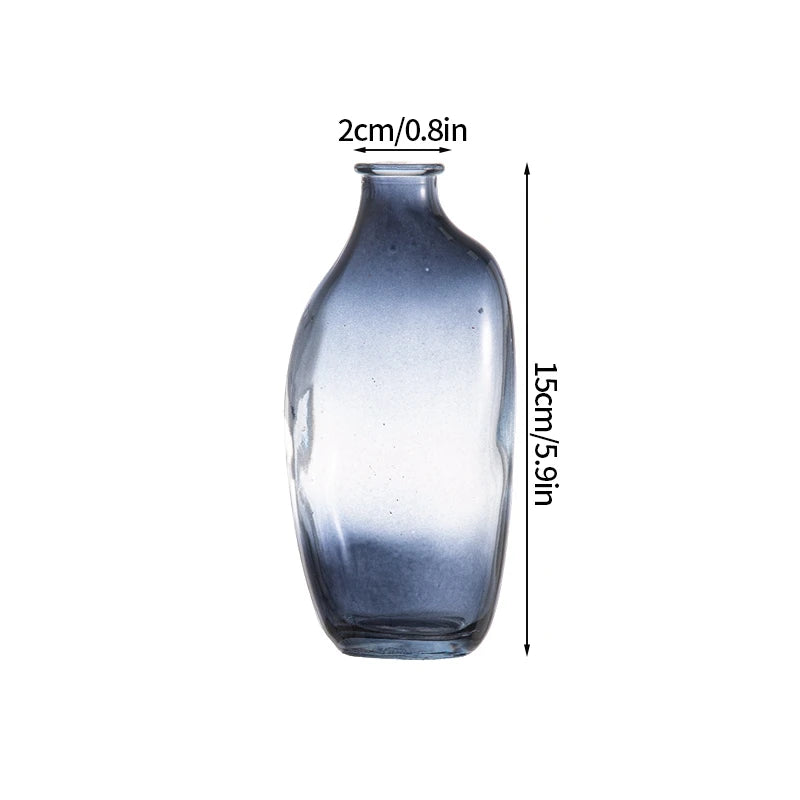 Retro Glass Vase - Thick Glass Bud Vase for Hydroponics and Table Decor