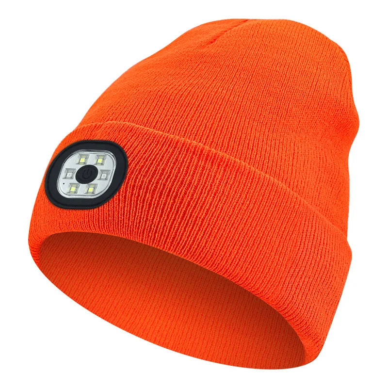 LED Beanie Hat - Rechargeable Knitted Winter Hat for Outdoor Activities